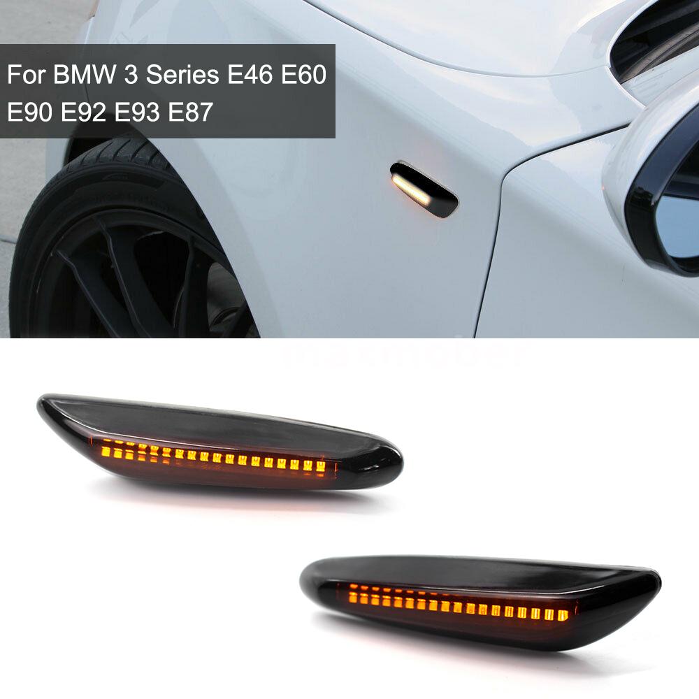 2X Smoke LED Side Marker Light Turn Signal Lamp For BMW 3
