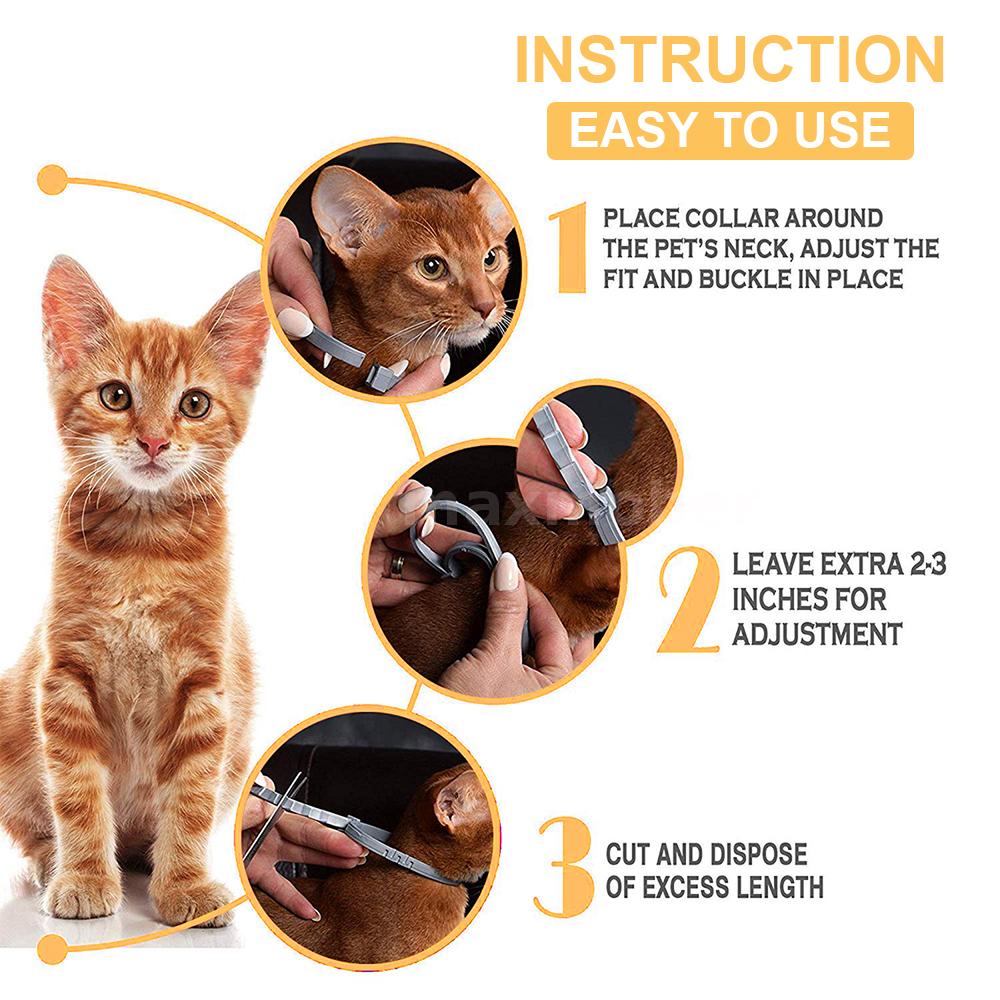 3Pcs Flea Collar Cats 8month Flea and Tick Prevention 3 Months of Age